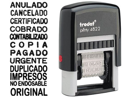 Sello de caucho formulario Trodat 4822 con fechador